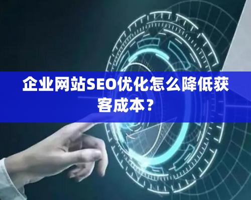 企業網站SEO優化怎么降低獲客成本？